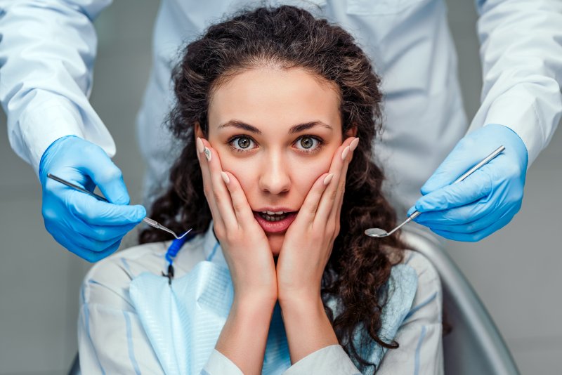 Worried dental patient