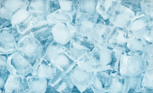 a close-up image of ice cubes